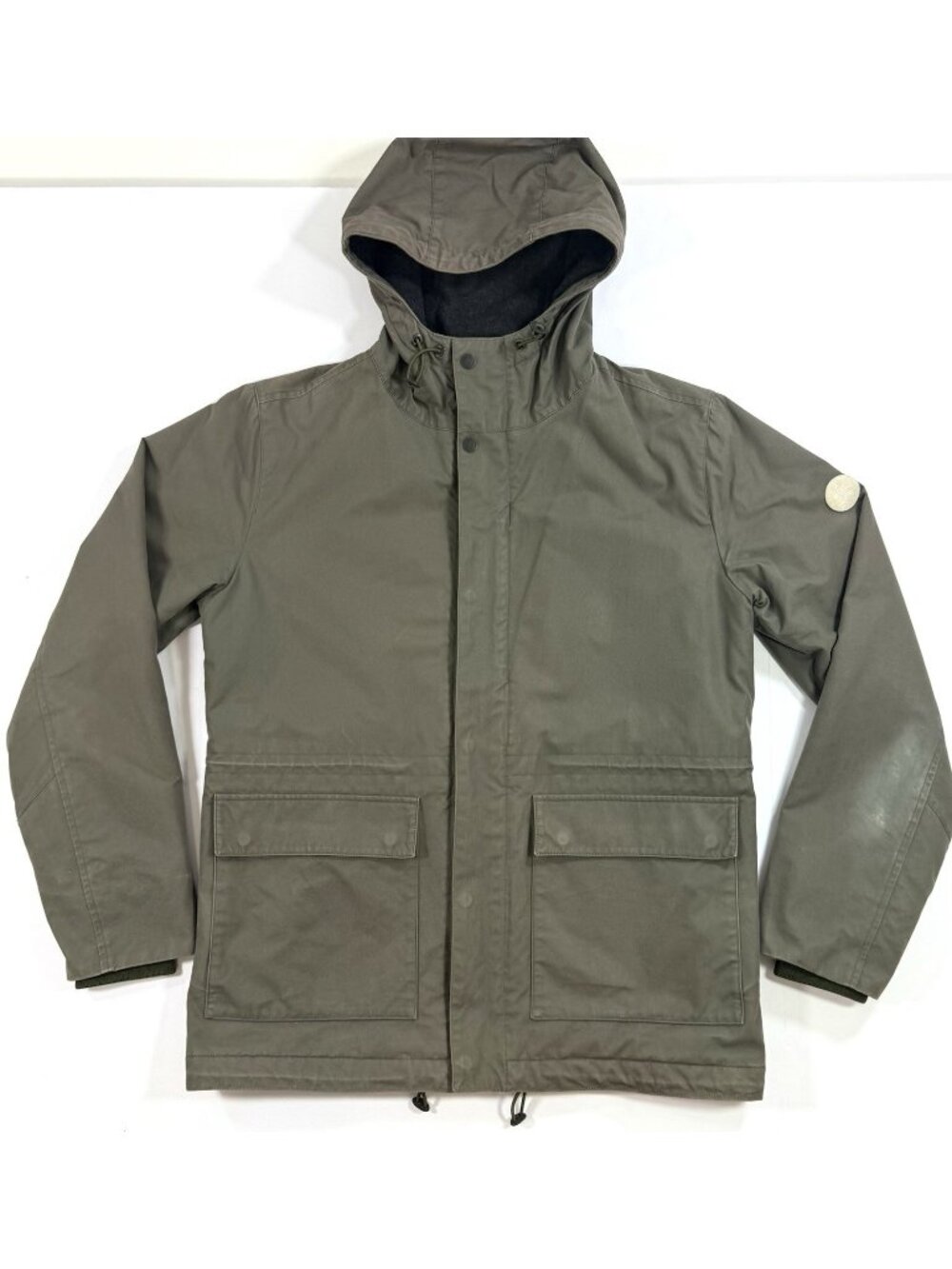 Norse Projects Mens Nunk Classic Jacket Waxed Cotton Full Zip Sz Small Green